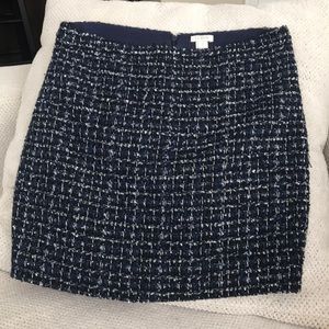 JCREW navy tweed skirt size 2